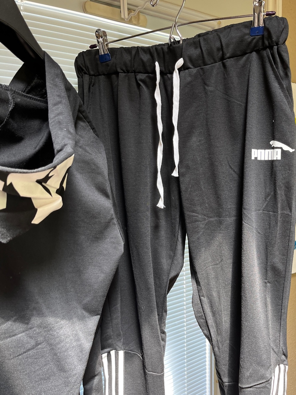 Puma Black Zip-Up Hoodie and pants with White Logo Never been worn.
